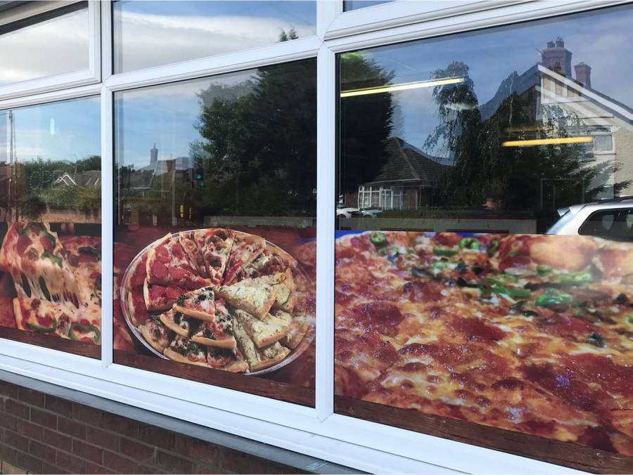 Pizza Takeaway window graphics